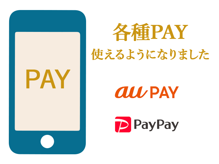 各種PAY支払いできるようになりました！の写真